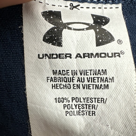 Under Armour 1/4 Zip Pullover Men's Medium Navy Hooded Combine Long Sleeve Run - Picture 4 of 8